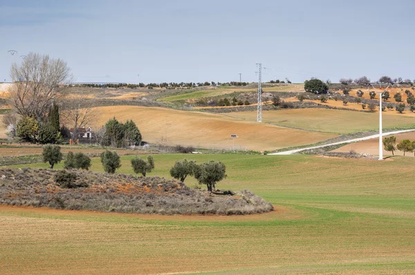 Agrarische mozaïek landschap in de Spaanse provincie Toledo — Stockfoto