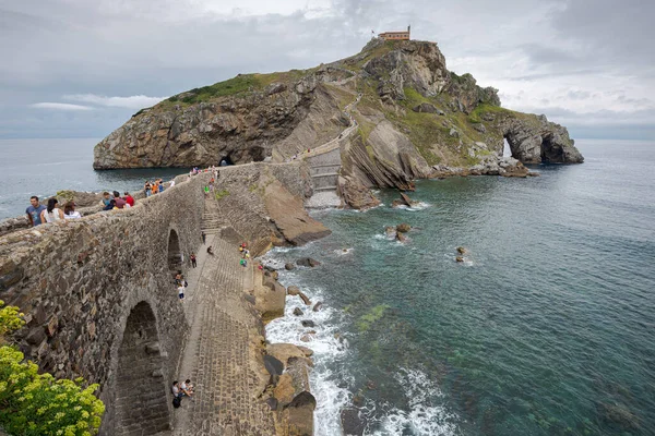 Bermeo Espanha Agosto 2017 Vistas Gaztelugatxe Uma Famosa Ilhota Costa — Fotografia de Stock