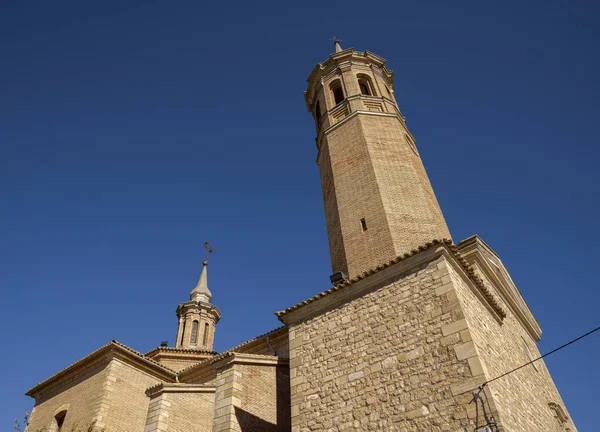 Kościół Matki Bożej Wniebowzięcia Pańskiego Miejscowości Fuendetodos Prowincja Saragossa Hiszpania — Zdjęcie stockowe