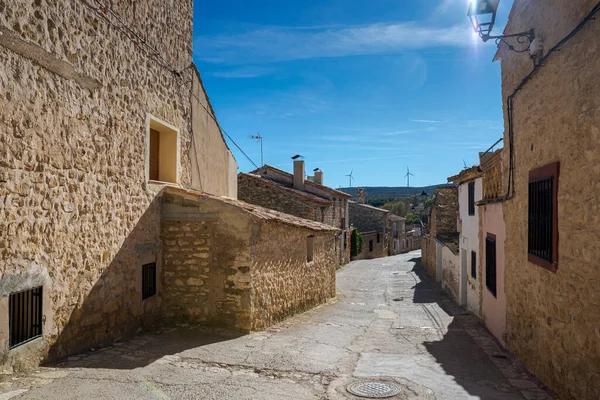 Traditionelle Architektur Fuendetodos Einem Kleinen Dorf Der Provinz Zaragoza Spanien Stockfoto