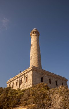 Cape Palos 'un deniz feneri. İspanya 'nın Murcia bölgesinde, Cartagena belediyesinde yer almaktadır.