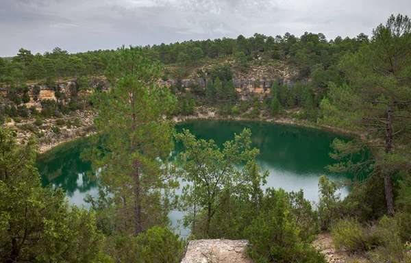 Views Gypsy Lagoon Karstic Lake Located Natural Monument Canada Del — Stock Photo, Image