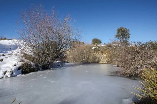 Small Granite Quarry Groundwater Level Emerged Photo Taken Colmenar Viejo — Stock Photo, Image