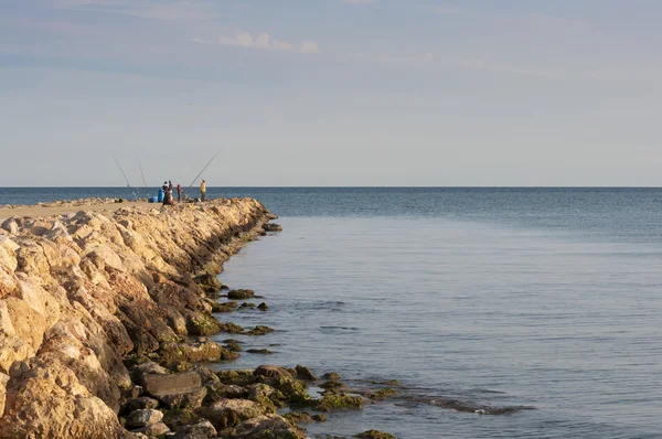 Pesca na praia — Fotografia de Stock