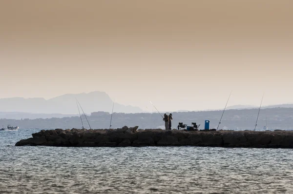 Pesca na praia — Fotografia de Stock
