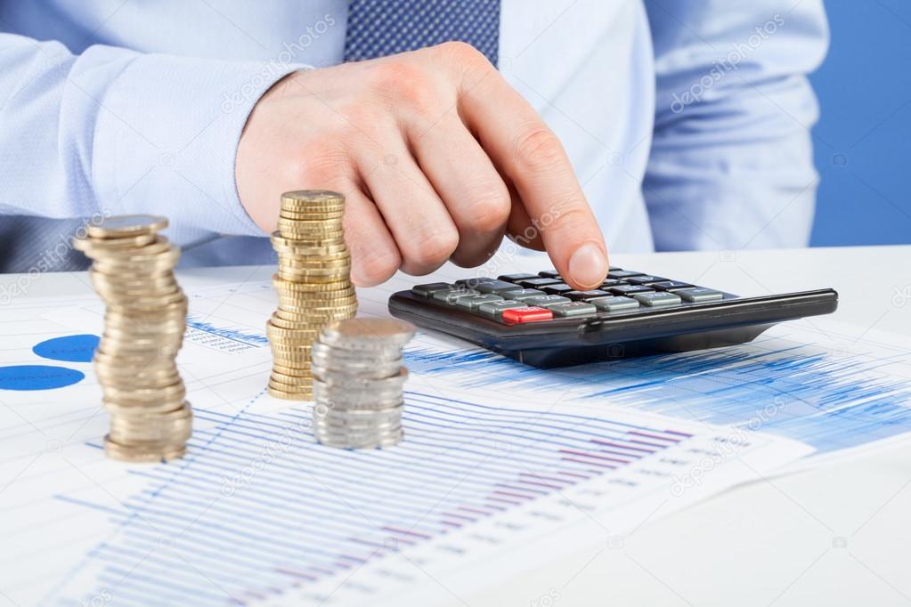 Accountants calculating profit