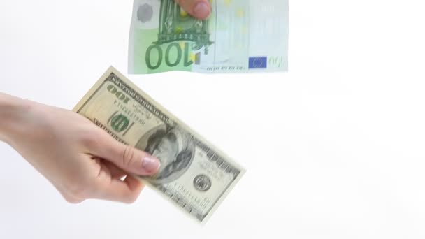 Vrouwelijke handen houden geld — Stockvideo