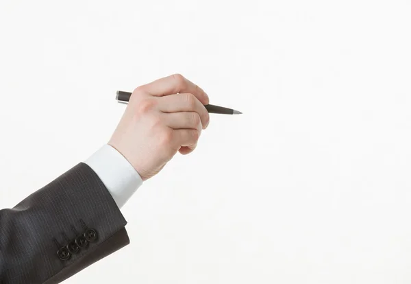 Businessman's hand holding a pen — Stock Photo, Image