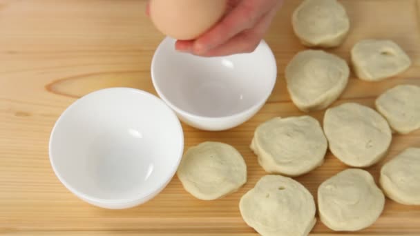 Hands making dough — Stock Video