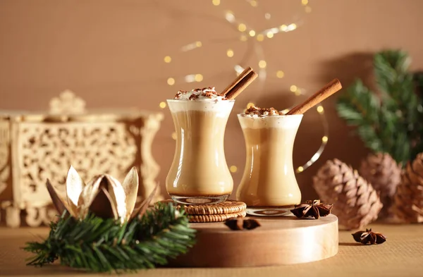 Christmas time: moody still-life with coffee drink Royalty Free Stock Photos