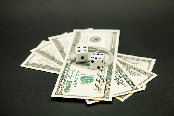 American dollars and dice — Stock Photo, Image