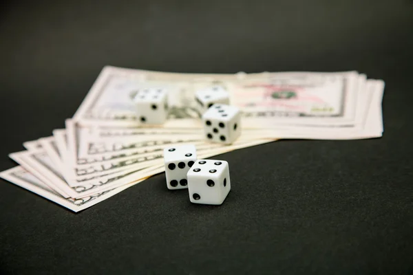 American dollars and dice — Stock Photo, Image