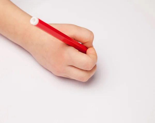 Hand of a child writing — Stock Photo, Image