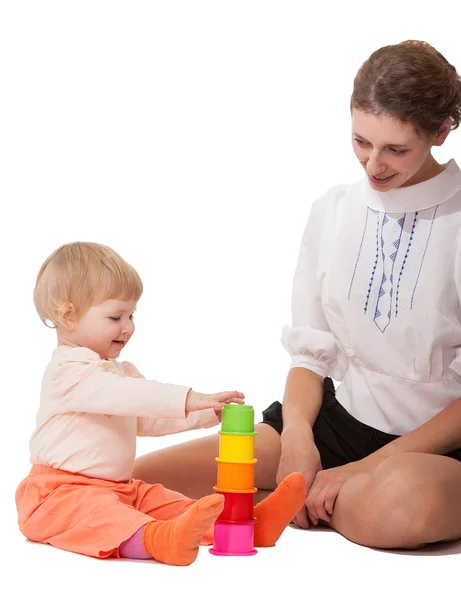 Madre e la sua figlioletta giocare — Foto Stock