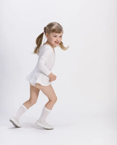 Active little girl training — Stock Photo, Image