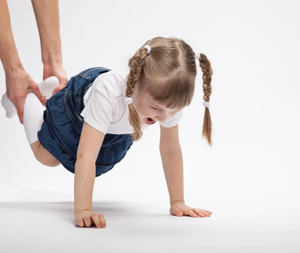 Little girl playing with her parent — Stock Photo, Image