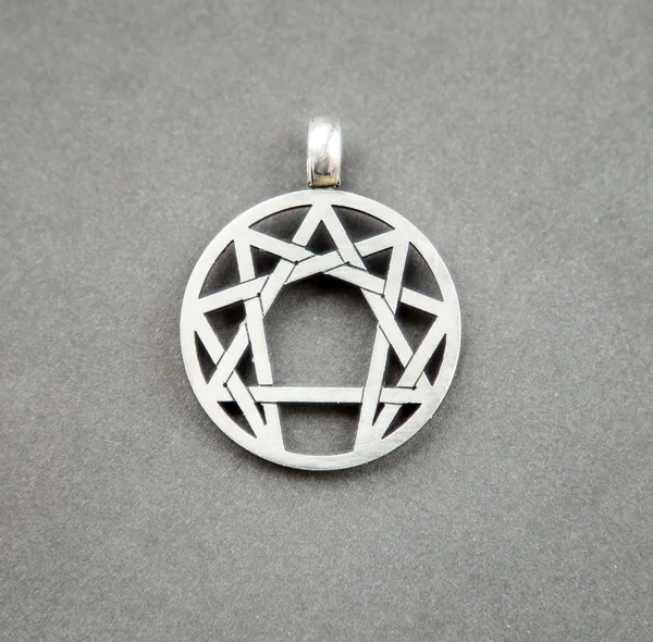 Sølv symbol på enneagramma - Stock-foto