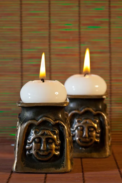 Duas velas decorativas — Fotografia de Stock