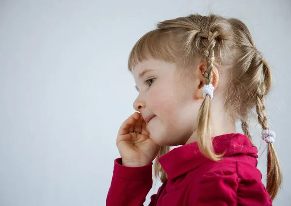 Portrait of a little girl calling somebody — Stock Photo, Image