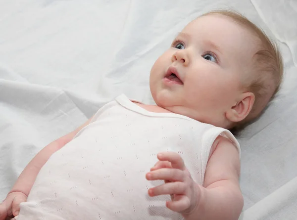 Little baby on a bed — Stock Photo, Image