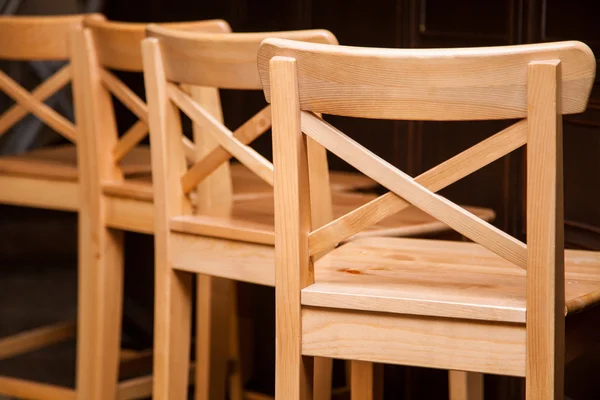 Fragment of wooden chairs — Stock Photo, Image
