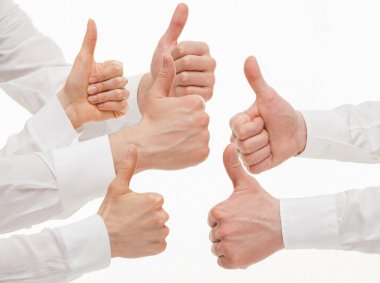 People showing  thumb up signs