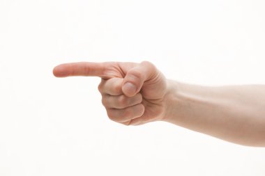 Erkek el bir yönünü gösterir