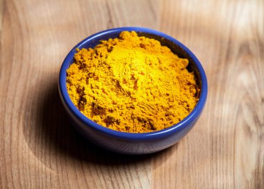 Saffron in blue bowl