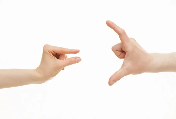 Farklı boyutlarda - küçük büyük gösterilen eller — Stok fotoğraf