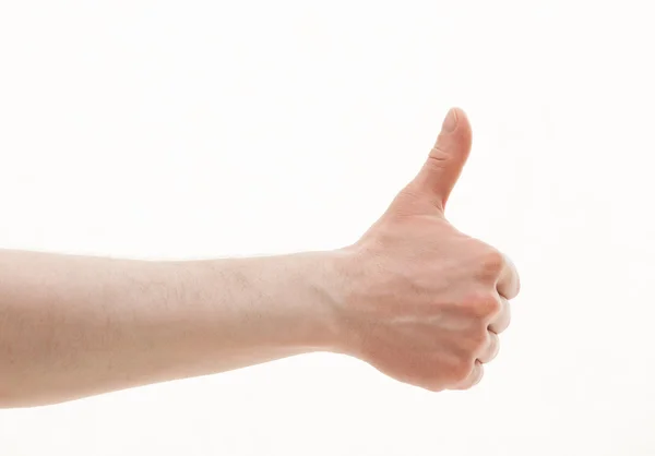 Férfi kézi thumb jel mutatja — Stock Fotó