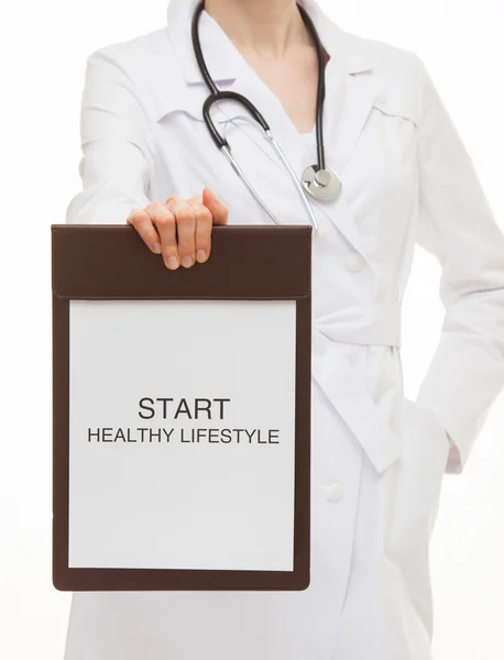 Doctor calling to healthy lifestyle — Stock Photo, Image