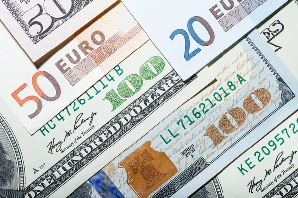 Měna euro a dolary — Stock fotografie