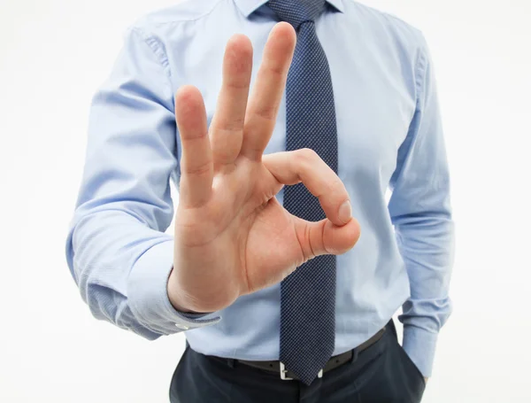 Empresário mostrando um gesto "OK " — Fotografia de Stock