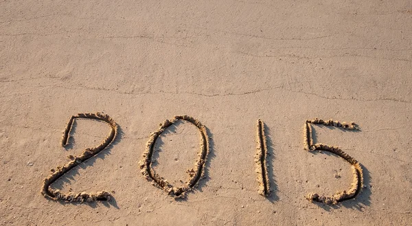 2015 auf Sand gezeichnet — Stockfoto