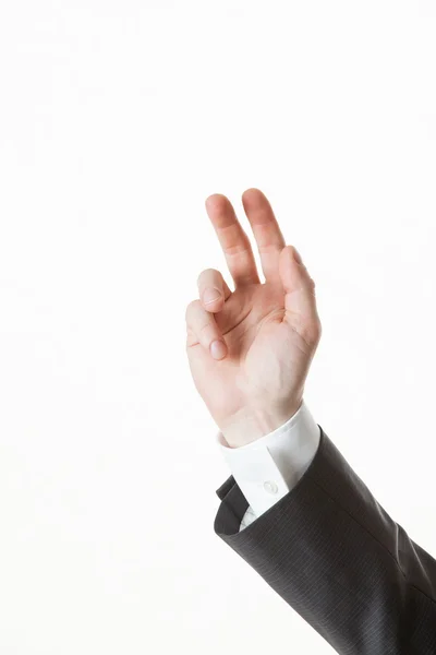 Businessman's hand showing valedictory gesture — Stock Photo, Image