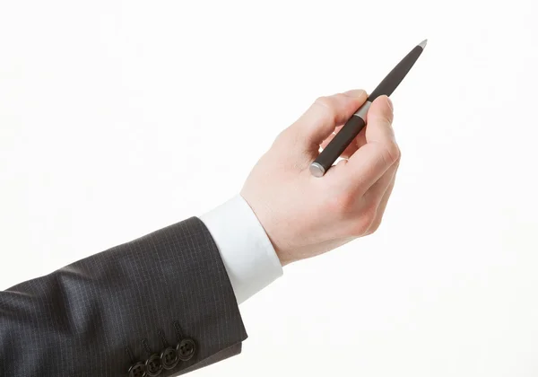 Businessman's hand holding a pen Royalty Free Stock Images