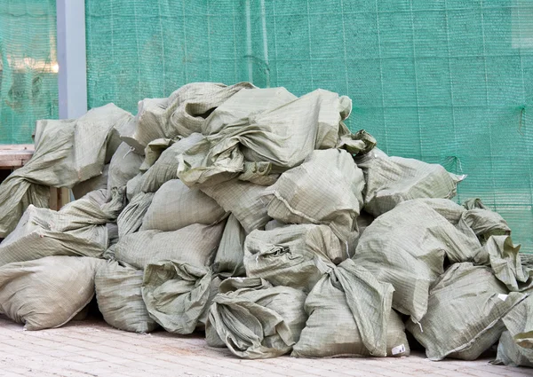 View of sacks with debris — Stock Photo, Image
