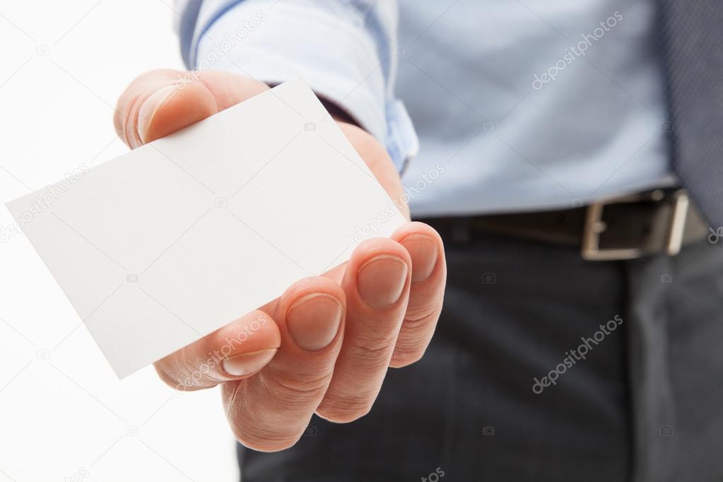 Businessman reaching out visiting