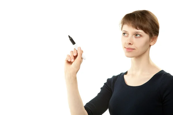 Mujer señalando algo — Foto de Stock