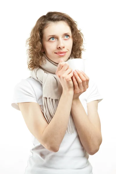 Woman with a cup of tea — Stock Photo, Image