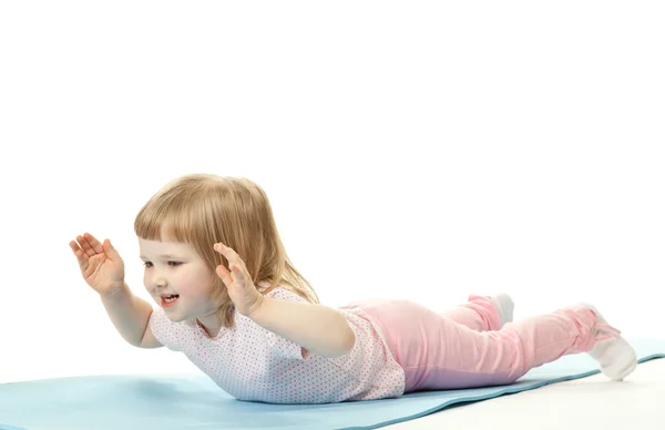 Girl doing sport exercises — Stock Photo, Image