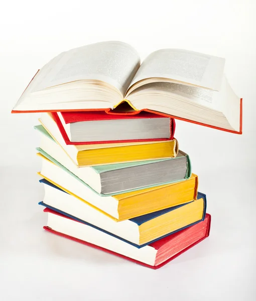 Multicolored stacked books — Stock Photo, Image