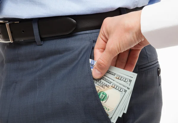 Dando um suborno em um bolso — Fotografia de Stock