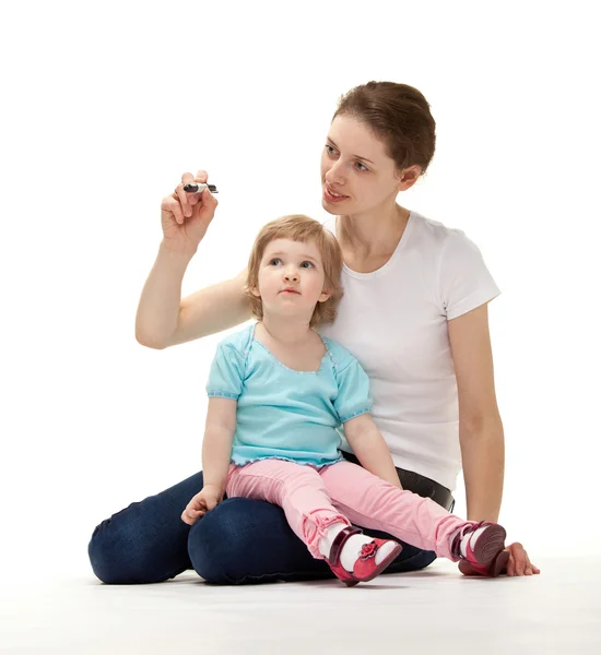 Mutter lehrt ihre Tochter — Stockfoto