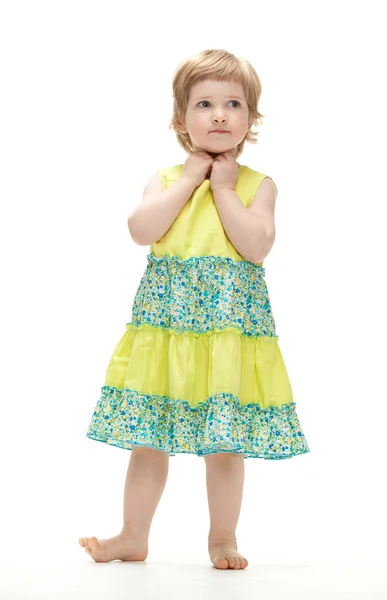 Baby girl in summer dress — Stock Photo, Image