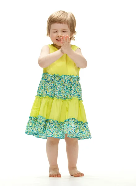 Girl clapping her hands — Stock Photo, Image