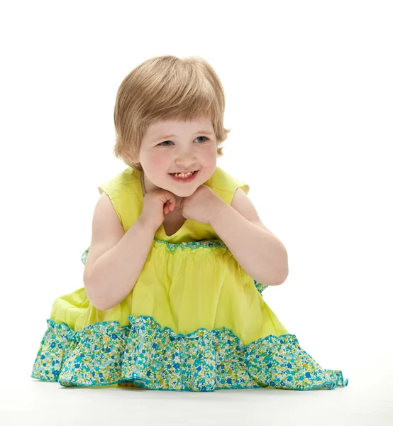 Baby sitting on the floor — Stock Photo, Image