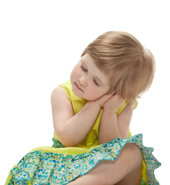 Malá holčička usínání — Stock fotografie