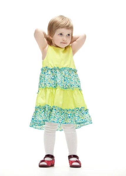 Girl in colorful dress — Stock Photo, Image