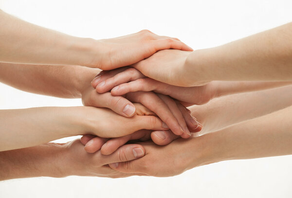 Close-up of hands group